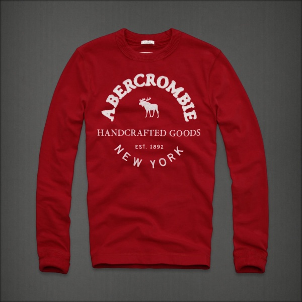 Abercrombie Fitch Hombres De Cuello Redondo Largo Remera AF5863